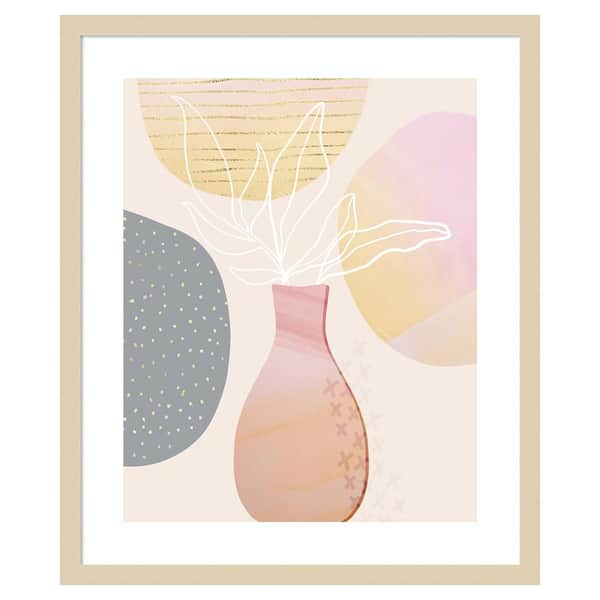 Amanti Art Mid Century Floral I by Andrea Haase 21 in. W x 25 in. H. Wood Framed Wall Art Print Framed in Brown