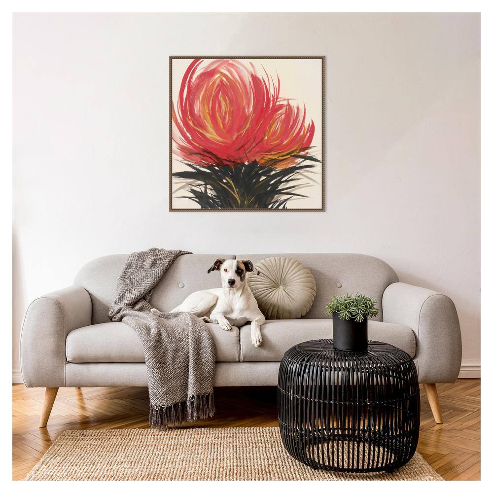 Clover Blossom II Bronze Framed Floral Canvas Art Print 30 in.