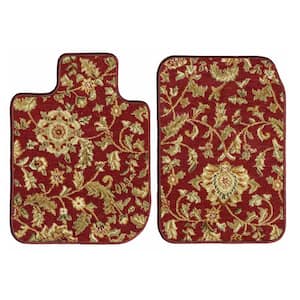 GMC Sierra 1500 (Extended Cab) Red Oriental Carpet Car Mats, Custom Fit for 2014-2020 - Driver and Passenger Mats