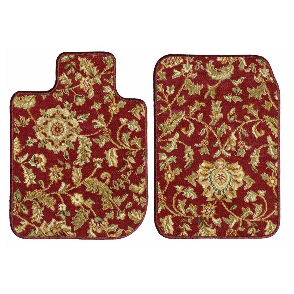 Toyota Tacoma Extended Cab Red Oriental Carpet Car Mats, Custom Fits for 2016-2020 Driver and Passenger