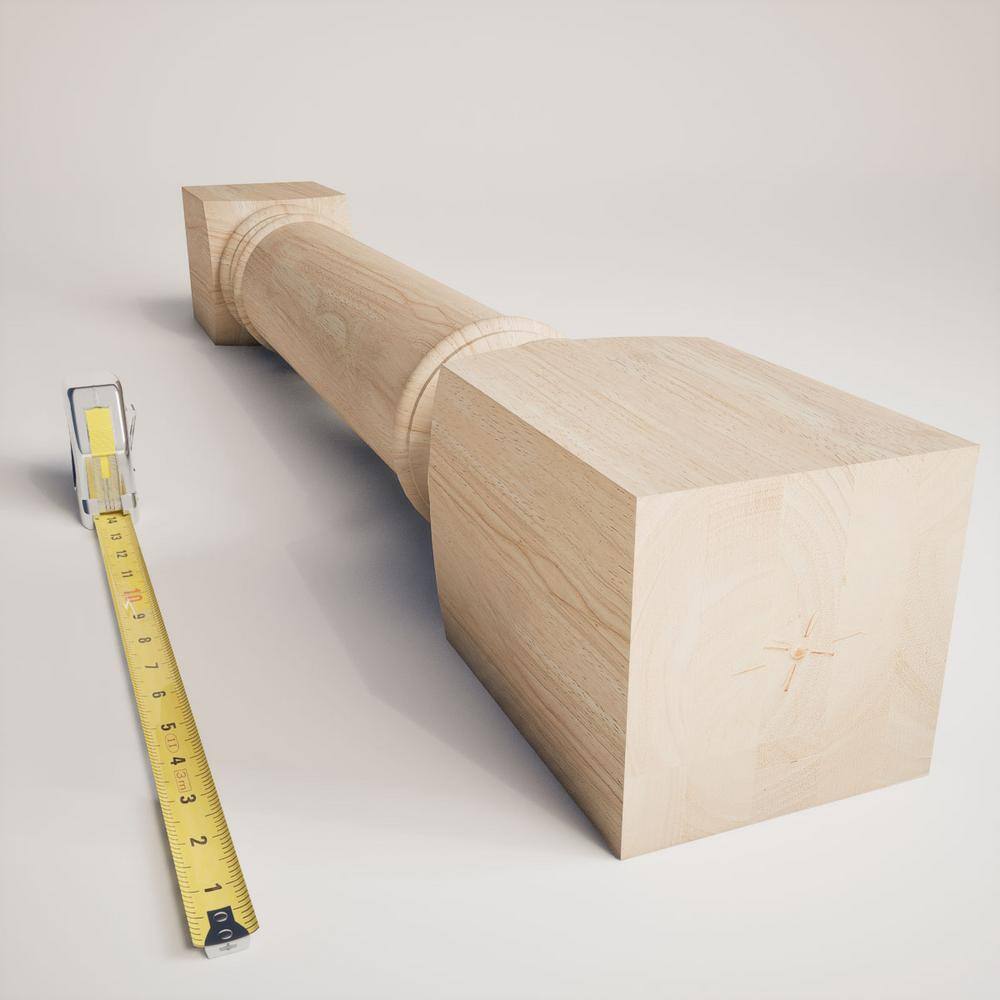 Unfinished Rubberwood Traditional Cabinet Column 35.5"