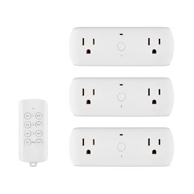 Commercial Electric Wireless Indoor Remote Control AC/DC Adapter, White(3-Pack) LA-YK08