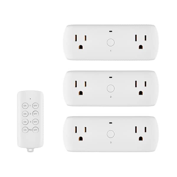 Commercial Electric Wireless Indoor Remote Control AC/DC Adapter, White(3-Pack)