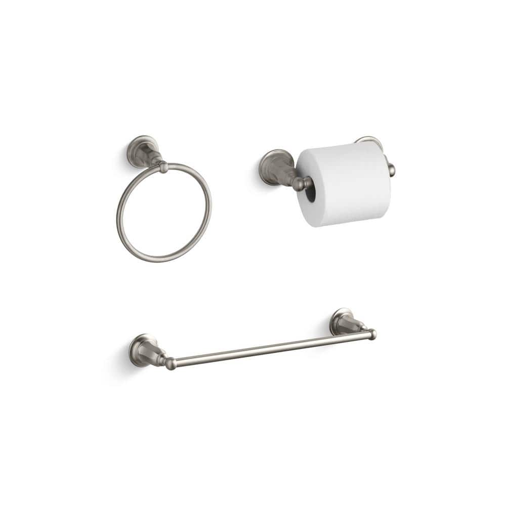 KOHLER Kelston 3-Piece Bath Hardware Set in Vibrant Brushed Nickel ...