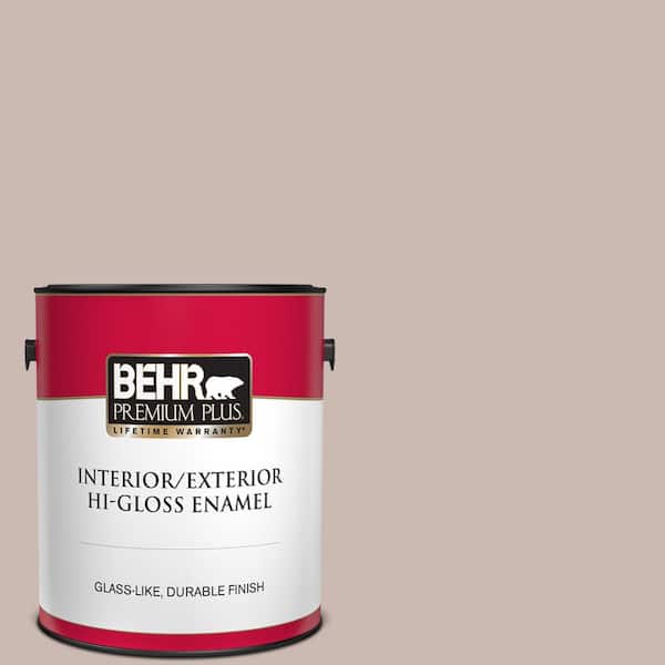 BEHR PREMIUM PLUS 1 gal. #N170-3 Gray Ashlar Hi-Gloss Enamel Interior/Exterior Paint