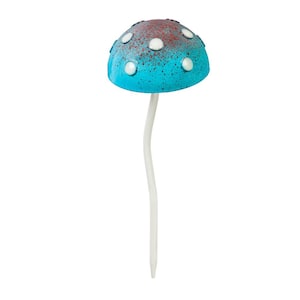 12.5 in. Glow in he Dark Mushroom Plant Pick, Blue