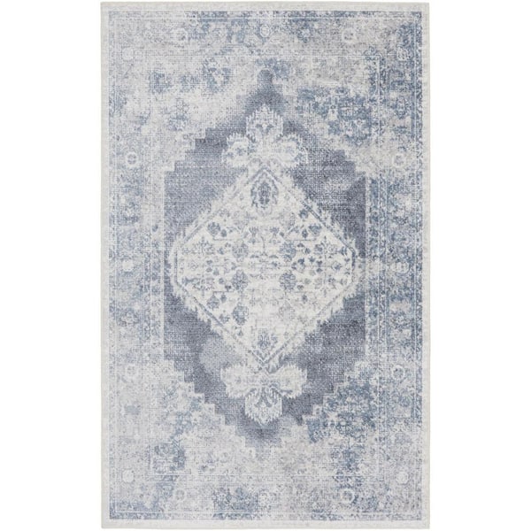 HomeRoots Blue 3 ft. x 5 ft. Oriental Area Rug