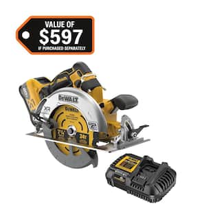 20V MAX Lithium-Ion 7-1/4 in. Cordless Circular Saw Kit with 8.0 Ah Battery, Charger and Kit Bag