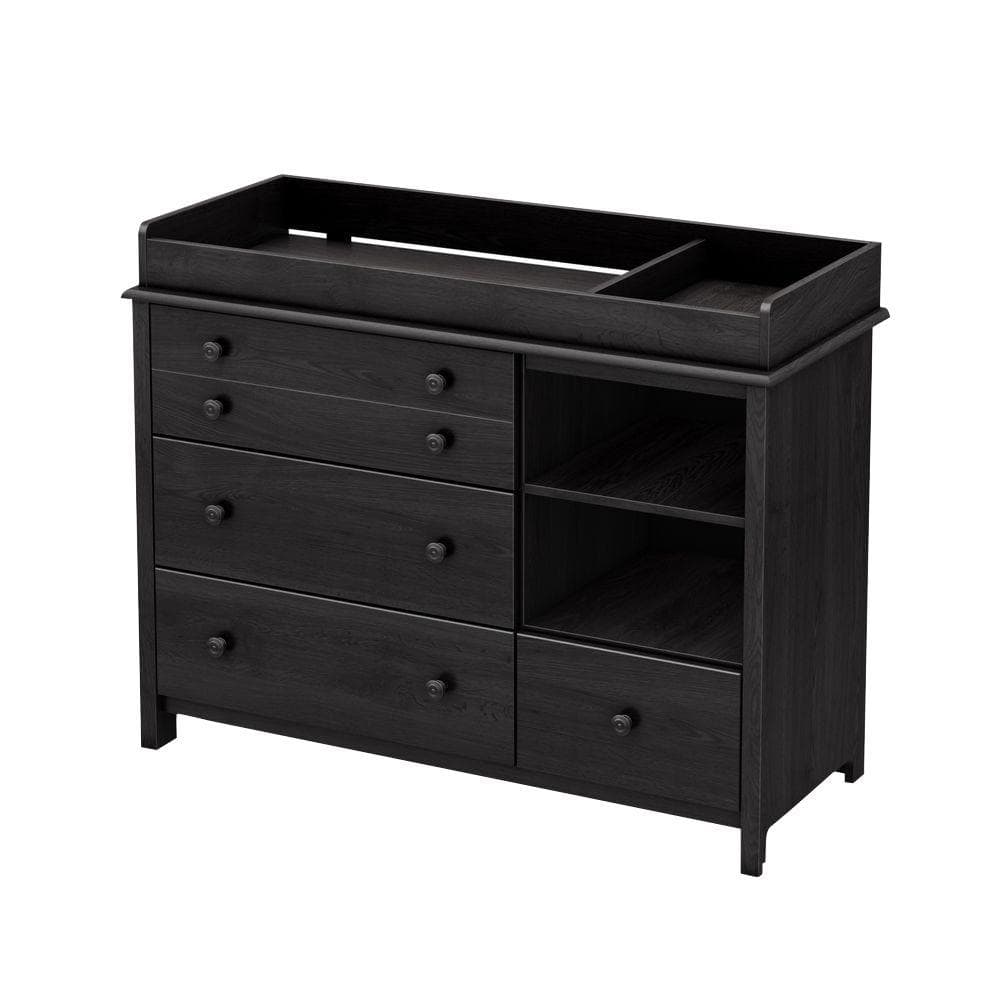 Gray Oak 47" Transitional Changing Table Dresser with Drawers