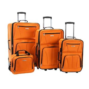 Journey Collection Expandable 4-Piece Softside Luggage Set, Orange