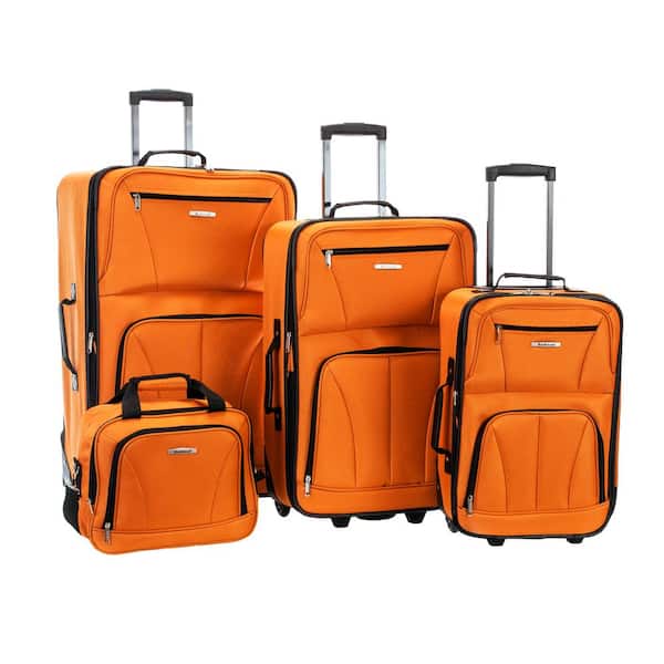 American+Flyer+Signature+4pc+Softside+Luggage+Set+Orange for sale