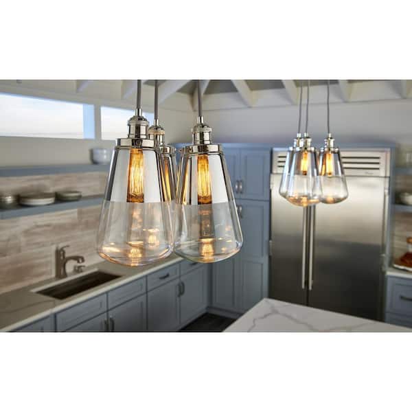 Waveform 1-Light Polished Nickel Pendant