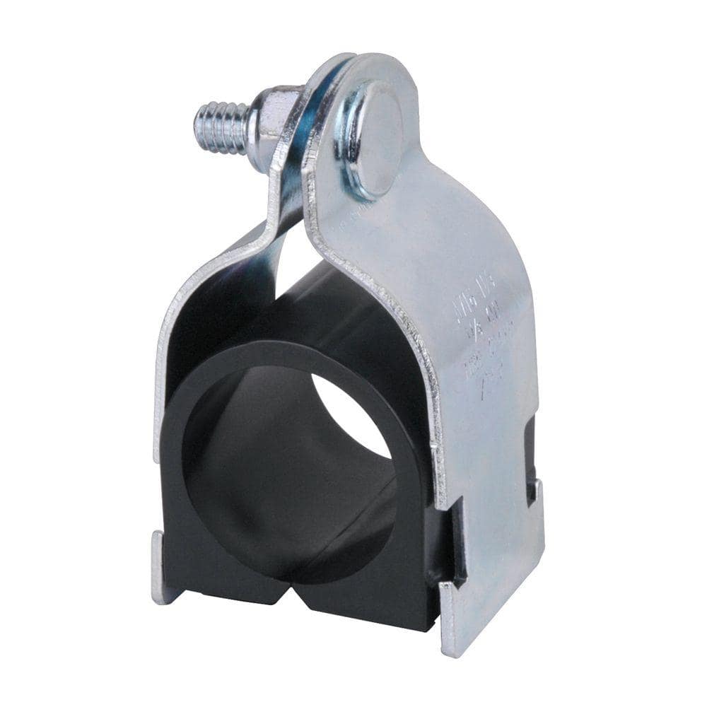 U-Bolt Clamp with Cushion: 3/4 Pipe, Steel, Electro-Galvanized Finish