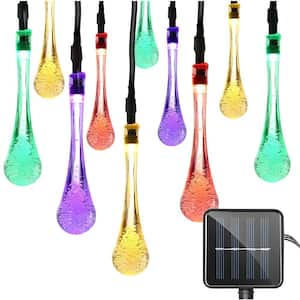 20-Light 16.5 ft. Outdoor Solar Novelty Bulb Integrated LED Fairy String Light in Multi-Color