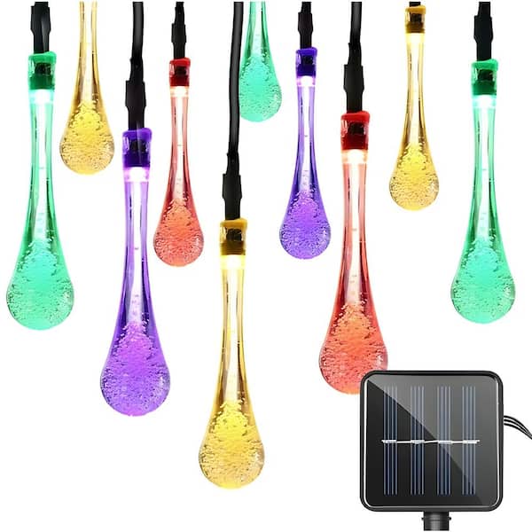 Sonicgrace 20-Light 16.5 ft. Outdoor Solar Novelty Bulb Integrated LED Fairy String Light in Multi-Color