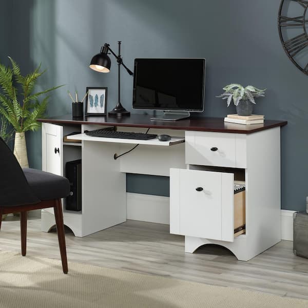 sauder white computer desk