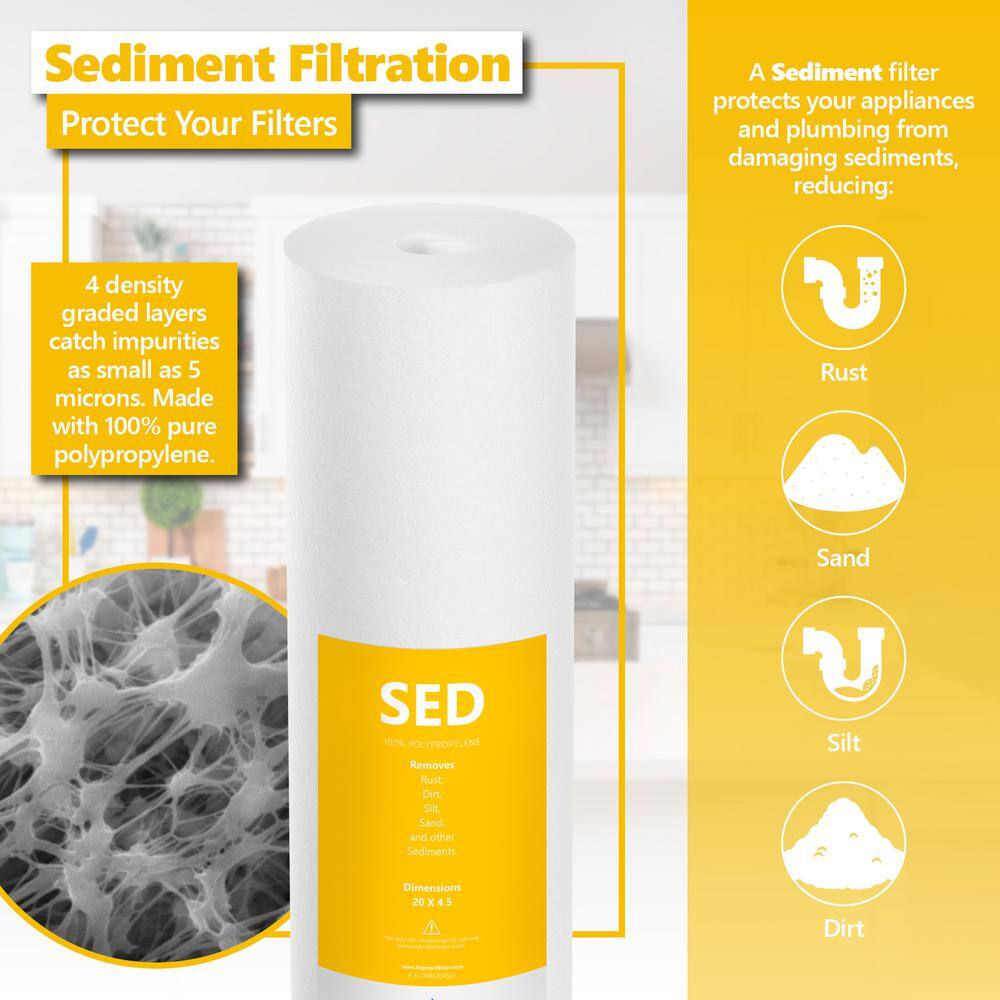 Express Water 3-Stage Whole House Filter Set with Activated Carbon
