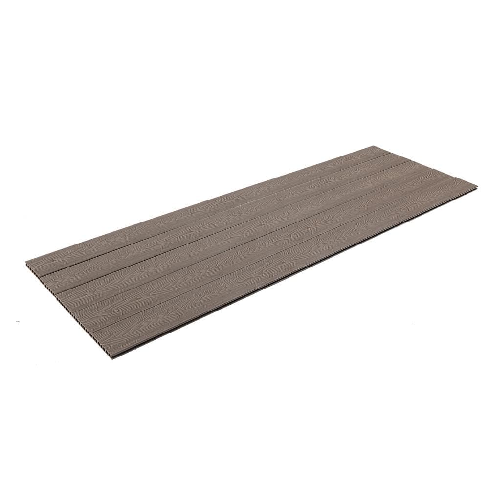 0.91 in. x 29.15 in. W x 7.21 ft. L Brown Embossing Composite Decking Board