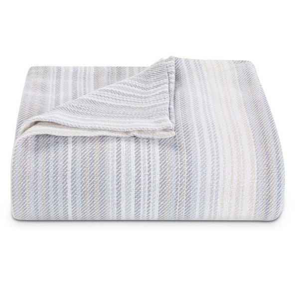 Sandy Shore Stripe Tan Cotton Full/Queen Blanket