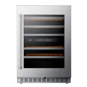24 in. Dual Zone 52-Wine Bottles Beverage and Wine Cooler in Stainless Steel