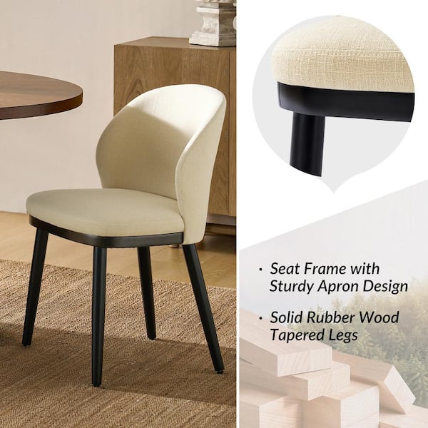JAYDEN CREATION Holden Beige Modern Dining Chair with Solid Wood