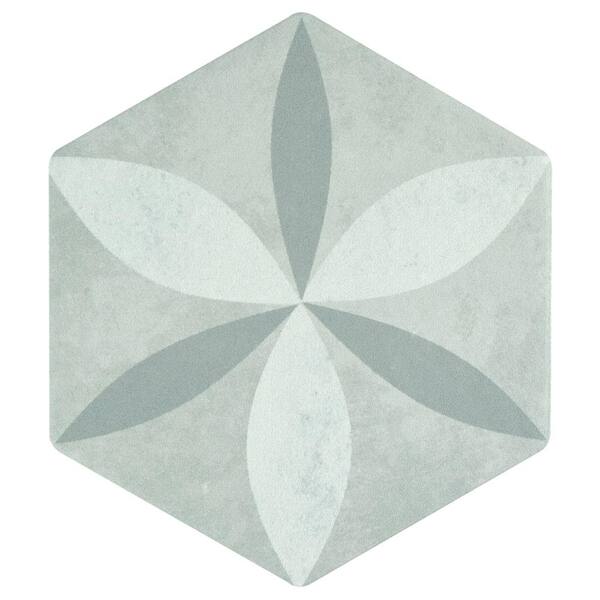 Merola Tile Odda Hex Decor Stella Encaustic 5-7/8 in. x 6-3/4 in. Porcelain Floor and Wall Tile (6.63 sq. ft. / case)