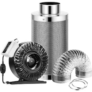 4 in. 203 CFM Inline Fan with Speed Controller and Leather Sheath, 4 in. Carbon Filter and 8 ft. of Ducting