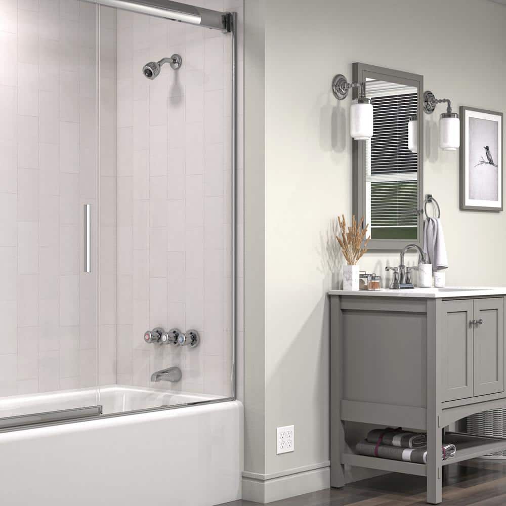 Polished Chrome Wall Mounted Shower Faucet with Three Handles