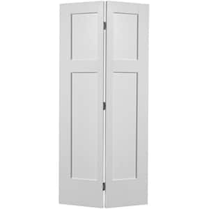 36 in. x 80 in. 4 Panel Winslow Primed White Hollow-Core Composite Bi-fold Interior Door