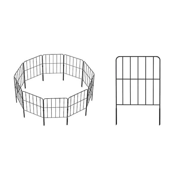 Decorative Rustproof Metal Wire Garden Fence 24 in. H 10 ft. L Total 10 Pack Animal Barrier Flower Edging Square Design