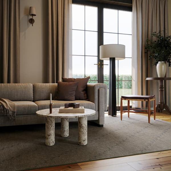 Nate Berkus x Rugs Ivy Soft Floral Washable Brown 5 ft. x 8 ft. Indoor Area Rug