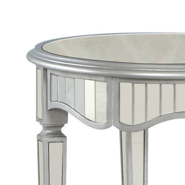 Best Master Furniture 24 In Silver Mirrored Round End Table T1801se The Home Depot Best Master Furniture 24 In, Round Mirrored End Table