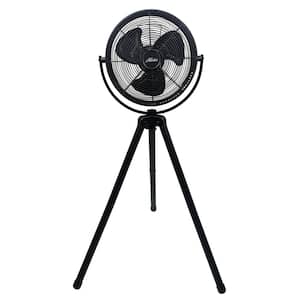 Retro All-Metal 12 in. Oscillating Pedestal Fan with Tripod Stand