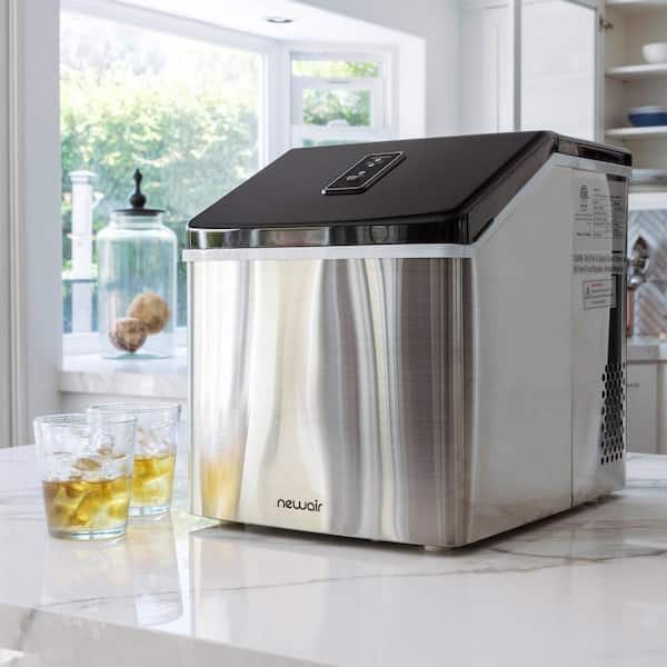 40 lbs. Portable Ice a Day Countertop Clear Ice Maker BPA Free Parts Perfect for Cocktails and Soda in Stainless Steel