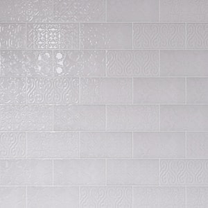 Zurbaran Blanco 4.73 in. x 9.45 in. Polished Ceramic Subway Tile Sample