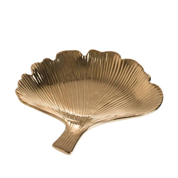 A & B Home 7.5 in. Polished Gold Small 2-Decorative Plate,Small
