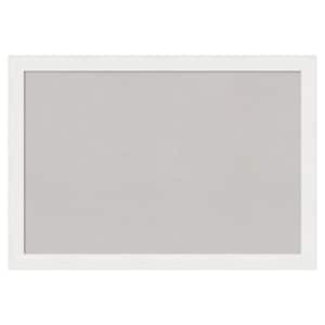 Vanity White Narrow Framed Grey Corkboard 39 in. x 27 in. Bulletin Board Memo Board