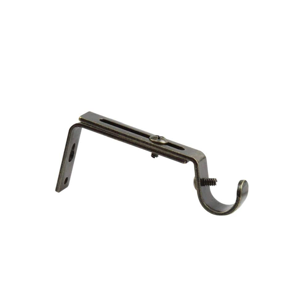 Adjustable Gold Metal Single Curtain Rod Bracket Set