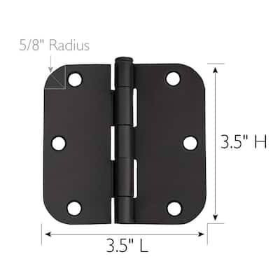 Matte Black - Door Hinges - Door Hardware - The Home Depot