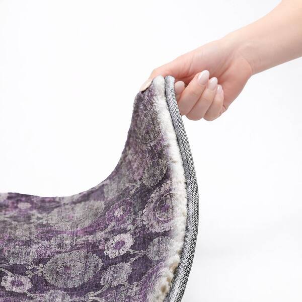 Dream Shag Premium Machine Washable Abstract ADS821 Eggplant 5 ft. x 7 ft. 6 in. Area Rug