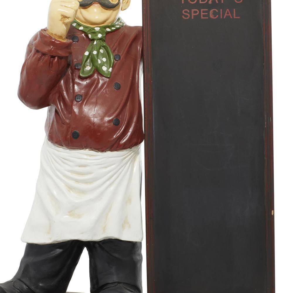 Classic Chef Figurine with Chalkboard in Multi Colors