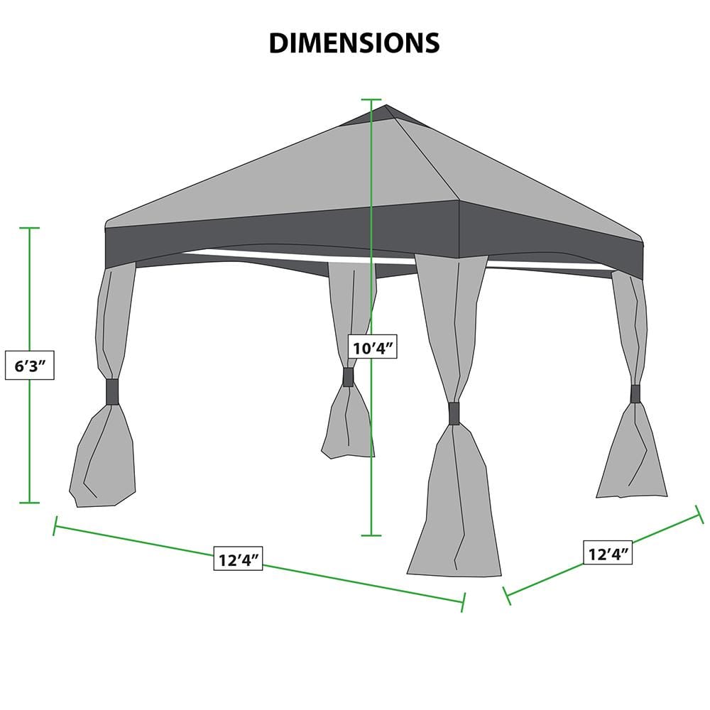 Stone Garden 13ft x 13ft Steel Patio Gazebo with Screened Sides