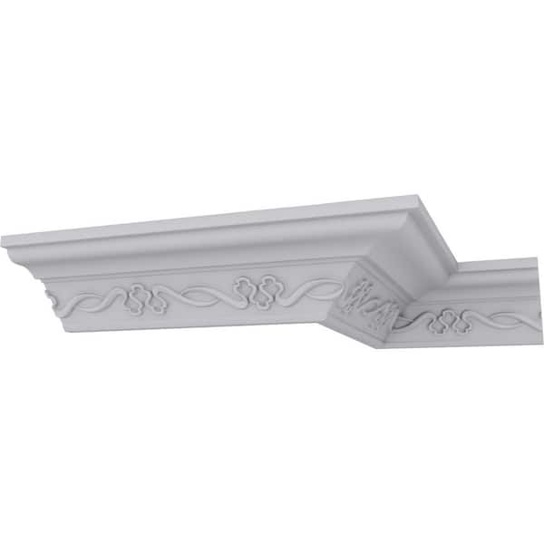 Ekena Millwork 2-7/8 in. x 2-1/2 in. x 94-1/2 in. Polyurethane Miller Crown Moulding