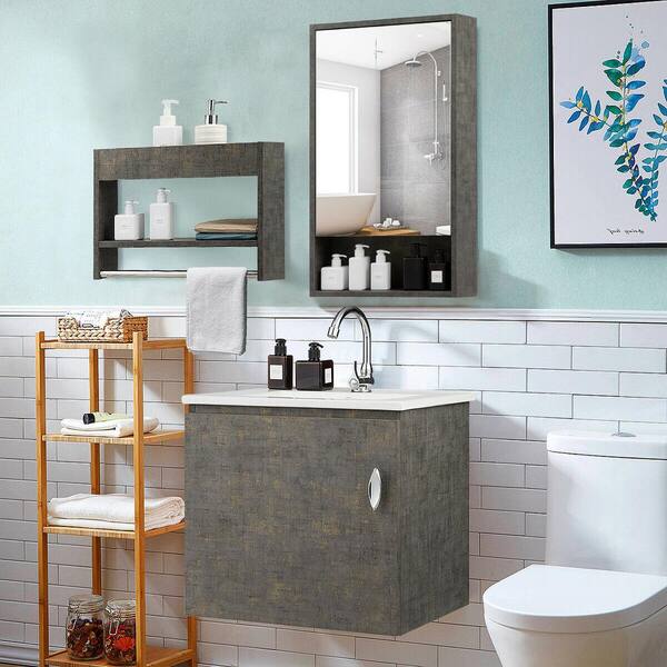 bathroom cabinet set in wall