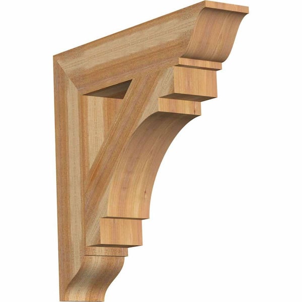 Ekena Millwork 6 in. x 30 in. x 30 in. Western Red Cedar Merced Traditional Rough Sawn Bracket