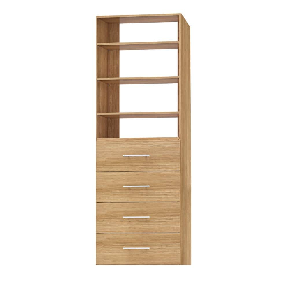 19.5 in W Wood Modular Closet System Wood Closet Organizer Storage Unit for Clothes Shoes Handbags and Accessories