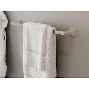 Bruxie 24 in. Wall Mounted Single Towel Bar in Spot Defense Brushed Nickel