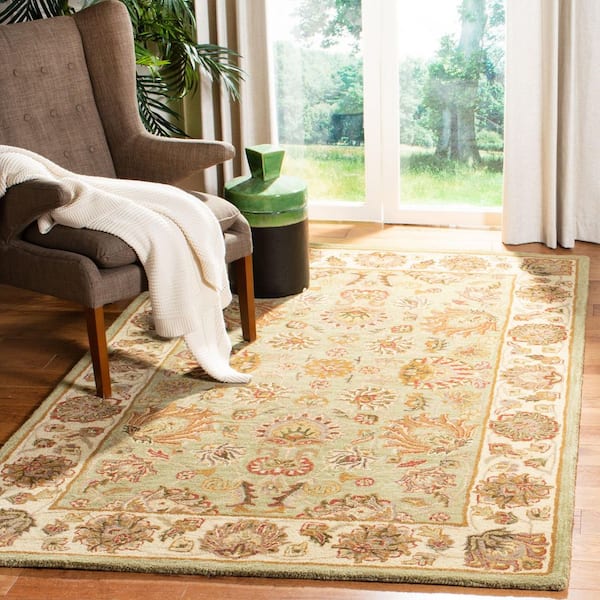 Heritage Green/Gold 5 ft. x 8 ft. Antique Border Area Rug