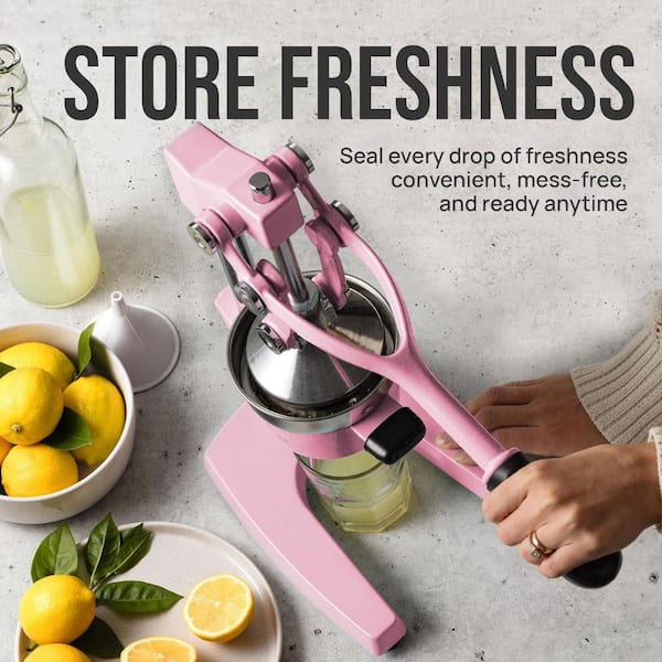 Zulay Kitchen Cast-Iron Orange Juice Squeezer - Large Pink Z-CTRS