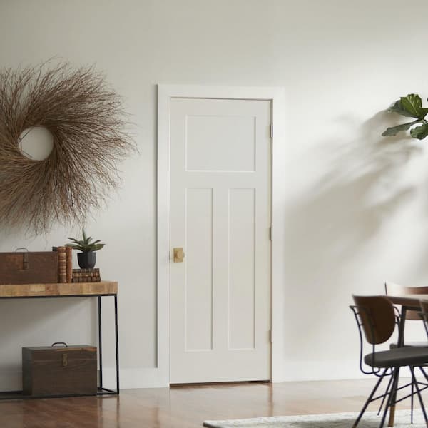 JELD-WEN 32 in. x 80 in. 3 Panel Craftsman Primed Smooth Molded